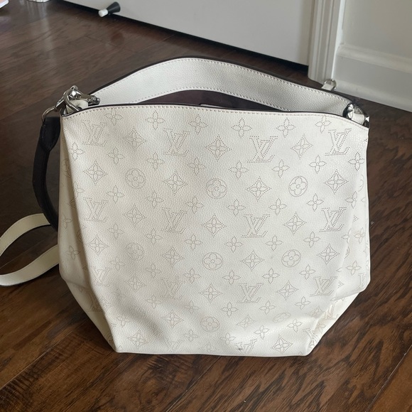 Source Unknown Handbags - White Monogram Perforated Leather Shoulder Bag
